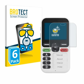 Face avant d’un emballage produit avec le logo de la marque BROTECT. À côté, l’appareil Doro Leva X10 est représenté avec la p