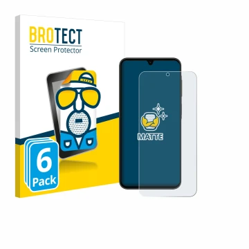 Face avant d’un emballage produit avec le logo de la marque BROTECT. À côté, l’appareil Samsung Galaxy A26 5G Enterprise Editi