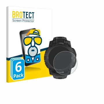 Face avant d’un emballage produit avec le logo de la marque BROTECT. À côté, l’appareil Garmin Instinct 3 Solar Tactical Editi