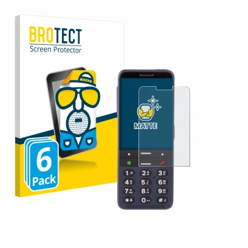 Face avant d’un emballage produit avec le logo de la marque BROTECT. À côté, l’appareil BlindShell Classic 3 est représenté av