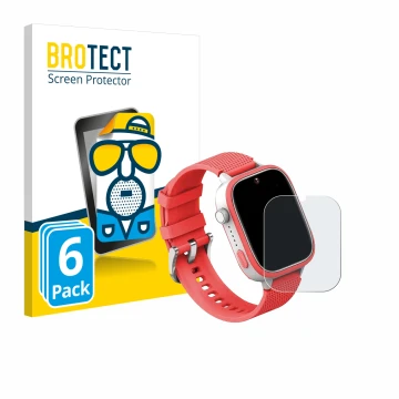 Face avant d’un emballage produit avec le logo de la marque BROTECT. À côté, l’appareil AngelTech Kids Smartwatch Ultra 1.83