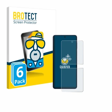 Face avant d’un emballage produit avec le logo de la marque BROTECT. À côté, l’appareil Samsung Galaxy Z Flip 7 est représenté