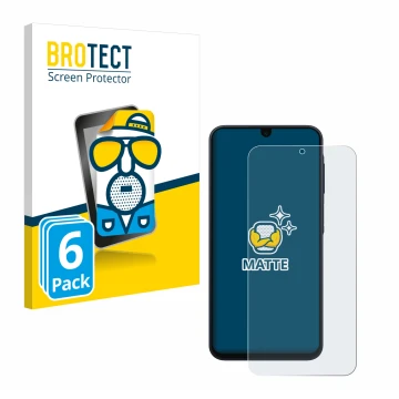 Face avant d’un emballage produit avec le logo de la marque BROTECT. À côté, l’appareil Samsung Galaxy A17 4G est représenté a