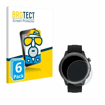 Face avant d’un emballage produit avec le logo de la marque BROTECT. À côté, l’appareil AGM Legion Watch 1.43