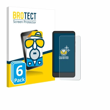 Face avant d’un emballage produit avec le logo de la marque BROTECT. À côté, l’appareil Xiaomi Moaan InkPalm Mini Plus 2 est r