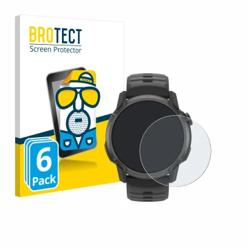 Face avant d’un emballage produit avec le logo de la marque BROTECT. À côté, l’appareil Coros Apex 4 (42 mm) est représenté av