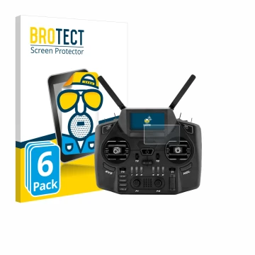 Face avant d’un emballage produit avec le logo de la marque BROTECT. À côté, l’appareil Radiomaster GX12 est représenté avec l