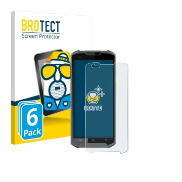 Face avant d’un emballage produit avec le logo de la marque BROTECT. À côté, l’appareil Newland MT93 est représenté avec la pr