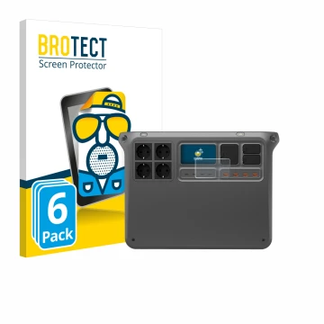 Face avant d’un emballage produit avec le logo de la marque BROTECT. À côté, l’appareil DJI Power 2000 est représenté avec la 