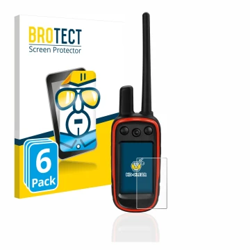 Face avant d’un emballage produit avec le logo de la marque BROTECT. À côté, l’appareil Garmin Alpha 100 est représenté avec l