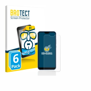 Face avant d’un emballage produit avec le logo de la marque BROTECT. À côté, l’appareil Huawei P20 lite 2018 est représenté av