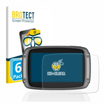 Face avant d’un emballage produit avec le logo de la marque BROTECT. À côté, l’appareil TomTom Rider 550 est représenté avec l