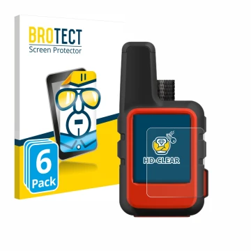 Face avant d’un emballage produit avec le logo de la marque BROTECT. À côté, l’appareil Garmin inReach Mini est représenté ave