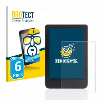 Face avant d’un emballage produit avec le logo de la marque BROTECT. À côté, l’appareil Tolino Shine 3 est représenté avec la 