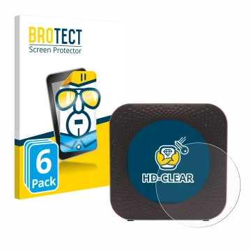 Face avant d’un emballage produit avec le logo de la marque BROTECT. À côté, l’appareil Netgear Nighthawk M1 est représenté av