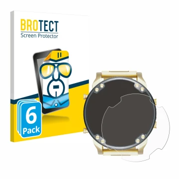 Face avant d’un emballage produit avec le logo de la marque BROTECT. À côté, l’appareil Diesel DZ7333 Mr. Daddy 2.0 est représ