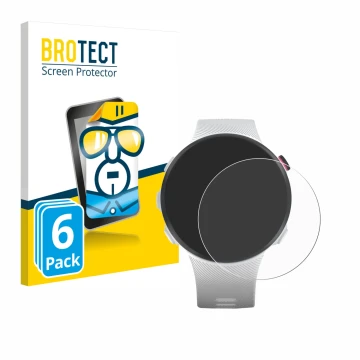 Face avant d’un emballage produit avec le logo de la marque BROTECT. À côté, l’appareil Garmin Forerunner 45S est représenté a