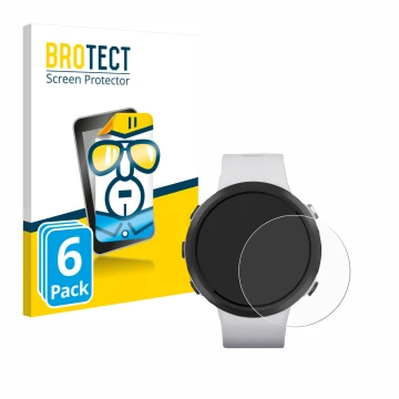 Face avant d’un emballage produit avec le logo de la marque BROTECT. À côté, l’appareil Garmin Swim 2 est représenté avec la p