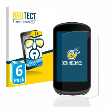 Face avant d’un emballage produit avec le logo de la marque BROTECT. À côté, l’appareil Garmin Edge 1030 Plus est représenté a