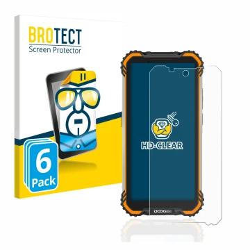 Face avant d’un emballage produit avec le logo de la marque BROTECT. À côté, l’appareil Doogee S58 Pro est représenté avec la 
