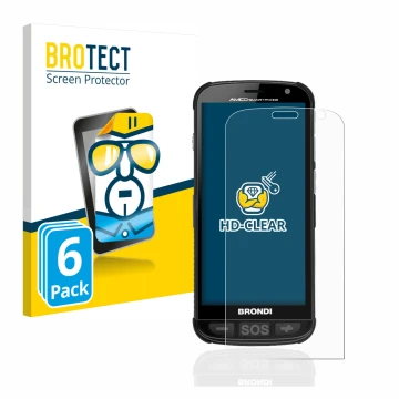 Face avant d’un emballage produit avec le logo de la marque BROTECT. À côté, l’appareil Brondi Amico est représenté avec la pr