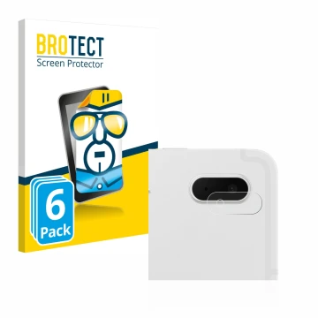 Face avant d’un emballage produit avec le logo de la marque BROTECT. À côté, l’appareil Samsung Galaxy Tab S7 FE (Caméra UNIQU