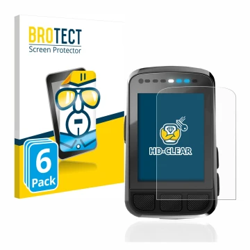 Face avant d’un emballage produit avec le logo de la marque BROTECT. À côté, l’appareil Wahoo Elemnt Bolt V2 GPS est représent