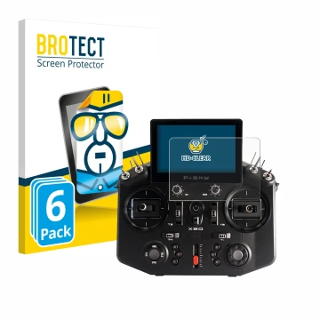 Face avant d’un emballage produit avec le logo de la marque BROTECT. À côté, l’appareil FrSky Tandem X20 est représenté avec l