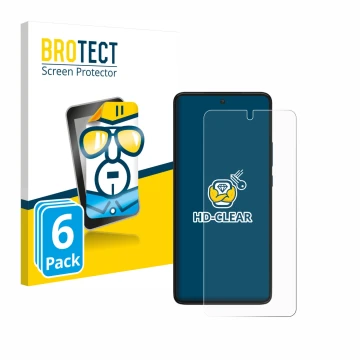 Face avant d’un emballage produit avec le logo de la marque BROTECT. À côté, l’appareil Motorola Edge 30 est représenté avec l