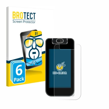 Face avant d’un emballage produit avec le logo de la marque BROTECT. À côté, l’appareil Vtech KidiBuzz 3 est représenté avec l