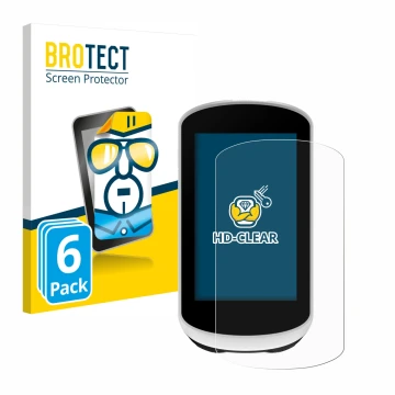 Face avant d’un emballage produit avec le logo de la marque BROTECT. À côté, l’appareil Garmin Edge Explore 2 est représenté a