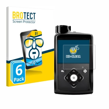 Face avant d’un emballage produit avec le logo de la marque BROTECT. À côté, l’appareil Medtronic Minimed 780G est représenté 