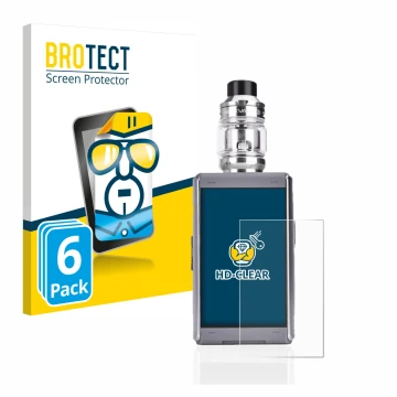 Face avant d’un emballage produit avec le logo de la marque BROTECT. À côté, l’appareil GeekVape T200 est représenté avec la p