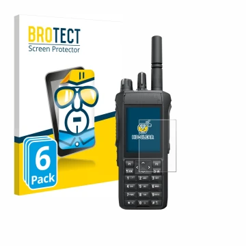 Face avant d’un emballage produit avec le logo de la marque BROTECT. À côté, l’appareil Motorola R7 est représenté avec la pro