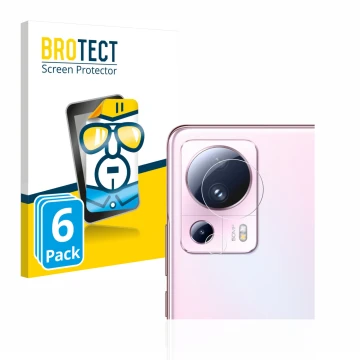 Face avant d’un emballage produit avec le logo de la marque BROTECT. À côté, l’appareil Xiaomi 13 Lite (Caméra UNIQUEMENT) est