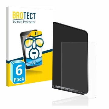 Face avant d’un emballage produit avec le logo de la marque BROTECT. À côté, l’appareil Ledger Stax crypto wallet est représen