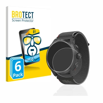 Face avant d’un emballage produit avec le logo de la marque BROTECT. À côté, l’appareil Coros Apex 2 Pro est représenté avec l