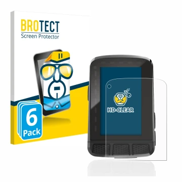 Face avant d’un emballage produit avec le logo de la marque BROTECT. À côté, l’appareil Wahoo Elemnt Roam 2 est représenté ave