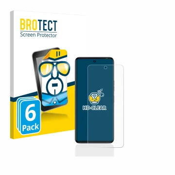 Face avant d’un emballage produit avec le logo de la marque BROTECT. À côté, l’appareil Tecno Camon 20 est représenté avec la 