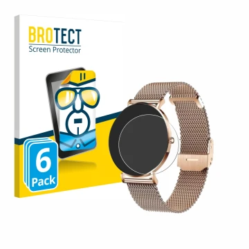 Face avant d’un emballage produit avec le logo de la marque BROTECT. À côté, l’appareil Xcoast X-Watch Siona 2 est représenté 