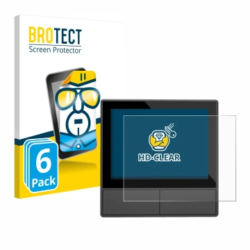 Face avant d’un emballage produit avec le logo de la marque BROTECT. À côté, l’appareil SONOFF NSPanel Smart Scene Wall Switch