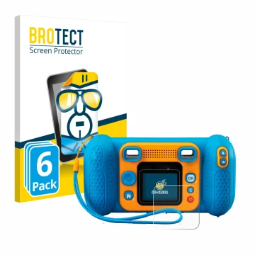 Face avant d’un emballage produit avec le logo de la marque BROTECT. À côté, l’appareil Vtech Kidizoom Kid 4 est représenté av