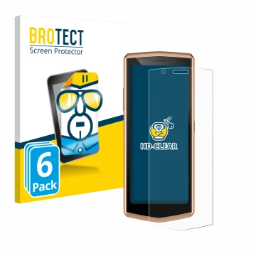 Face avant d’un emballage produit avec le logo de la marque BROTECT. À côté, l’appareil Cubot Pocket 3 est représenté avec la 