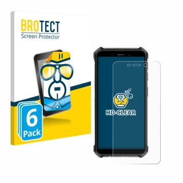 Face avant d’un emballage produit avec le logo de la marque BROTECT. À côté, l’appareil Ulefone Armor X12 Pro est représenté a