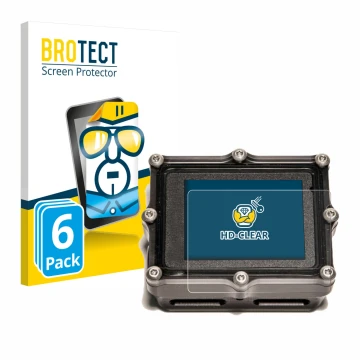 Face avant d’un emballage produit avec le logo de la marque BROTECT. À côté, l’appareil Shearwater Petrel 2 dive computer est 