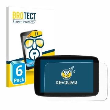 Face avant d’un emballage produit avec le logo de la marque BROTECT. À côté, l’appareil TomTom GO Superior 7