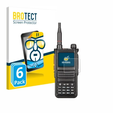Face avant d’un emballage produit avec le logo de la marque BROTECT. À côté, l’appareil Radtel RT-470X est représenté avec la 