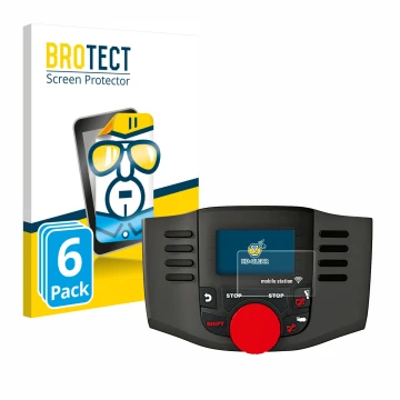 Face avant d’un emballage produit avec le logo de la marque BROTECT. À côté, l’appareil Märklin Mobile Station WLAN 60667 est 