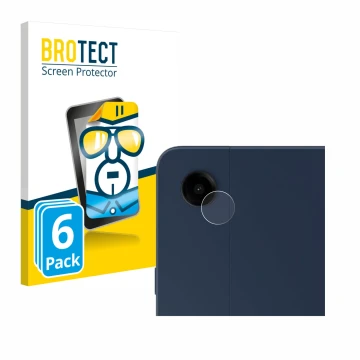 Face avant d’un emballage produit avec le logo de la marque BROTECT. À côté, l’appareil Samsung Galaxy Tab A9 Plus 5G (Caméra 