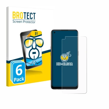 Face avant d’un emballage produit avec le logo de la marque BROTECT. À côté, l’appareil Oppo Reno 8T est représenté avec la pr